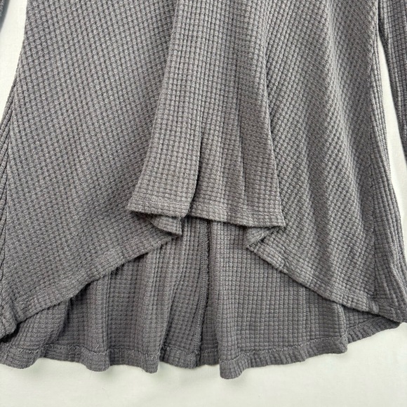 Others Fallen Top Womens Medium Shirt Hooded Textured Asymmetrical Hem Gray - Picture 4 of 10